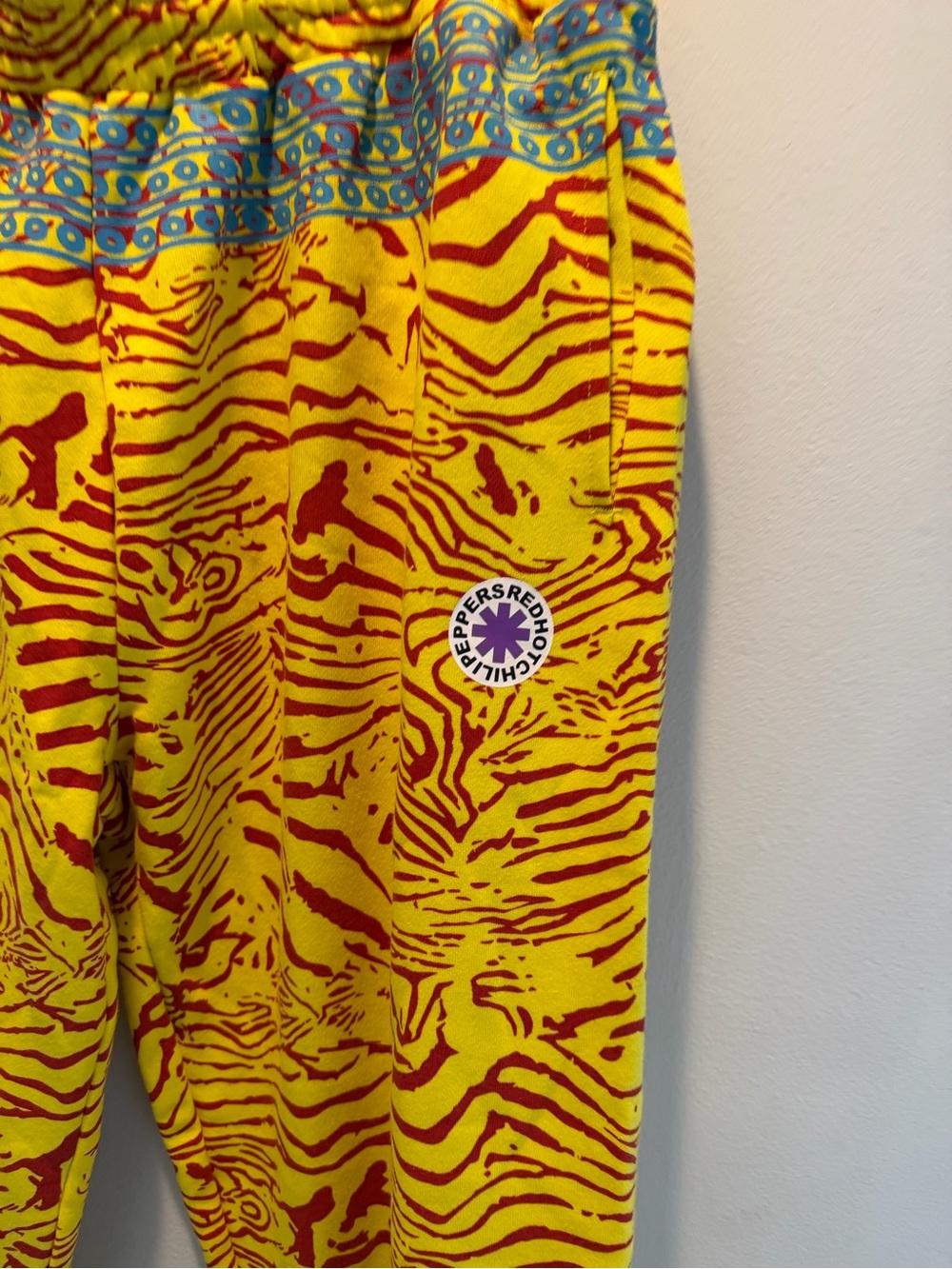 Red Hot Chili Peppers Bright Yellow & Red Patterned Jogger Pants - Picture 2 of 5